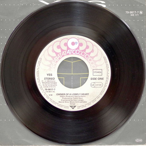 Yes Owner of a Lonely Heart 7'' vinyl used, rock