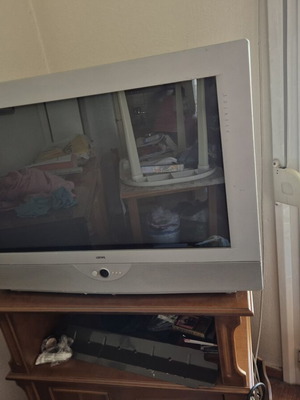 Television with accessories used, old type, functional
