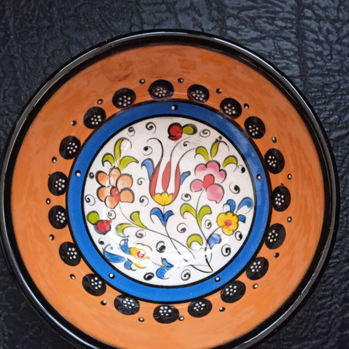 Ceramic bowl with traditional Romanian designs new