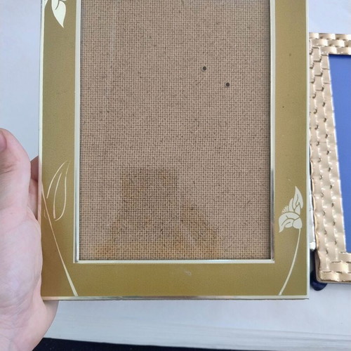 Photo frame set of 3 used, two silver plated
