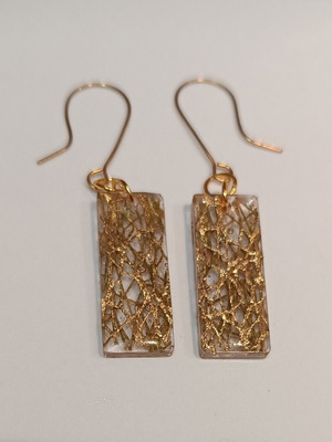 Earrings gold mesh made to order, handmade minimal chic