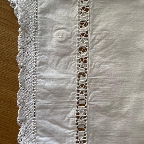 Handmade cotton pillowcases with embroidery, brand new, set of 2