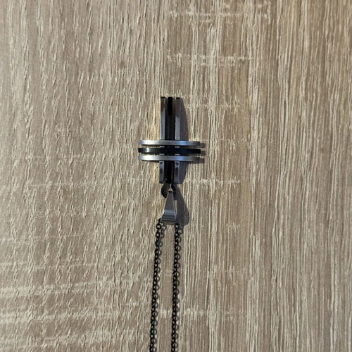 Stavros stainless steel cross with fine black chain like new