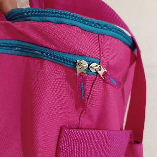 LiveUp Sports gym bag, fuchsia with turquoise details