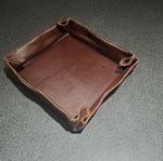 Arte & Cuoio luxury leather valet tray with metal core