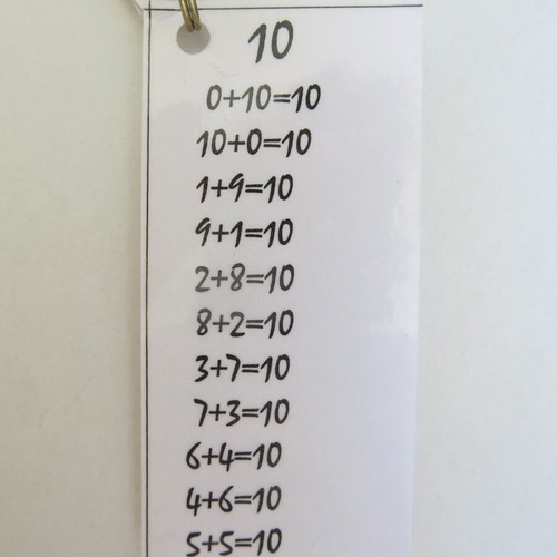 Keychain with cards for sums new, The Number Couples 1-10