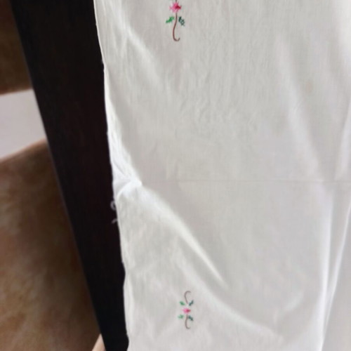 Tablecloth white cotton with cross-stitch and cutwork, like new 160x120 cm