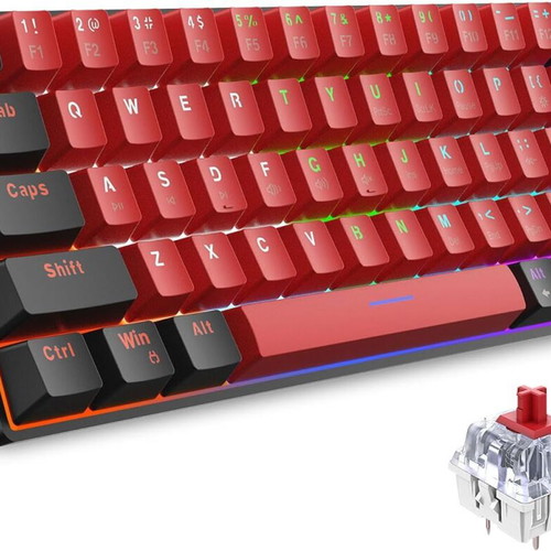 Snpurdiri V900 60% Mechanical Keyboard like new, red switches