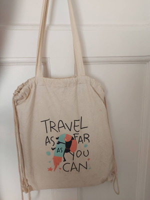 Cotton bag backpack like new, shoulder and back