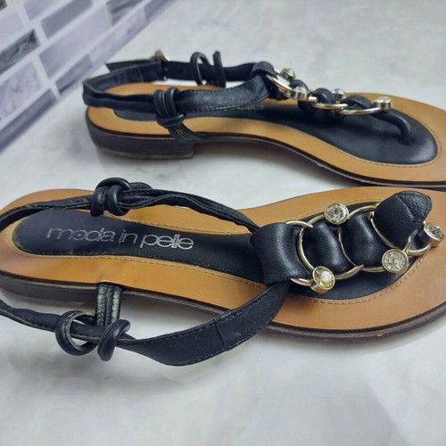 Leather black sandals Moda in Pelle used, size 37
