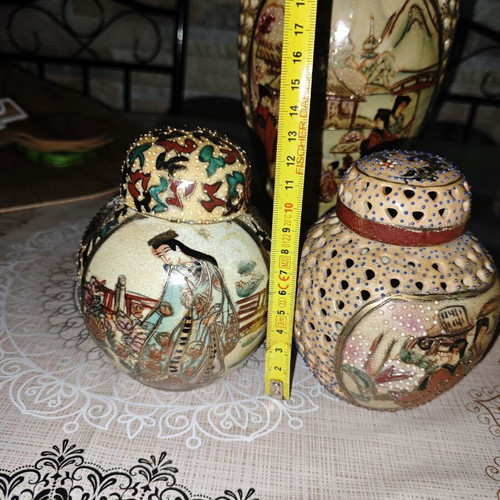 Satsuma vintage ceramic set of 4 pieces used