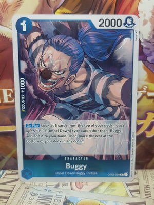 One Piece Buggy card near mint