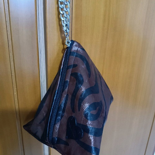 La vita handbag like new bronze-brown leather with chain