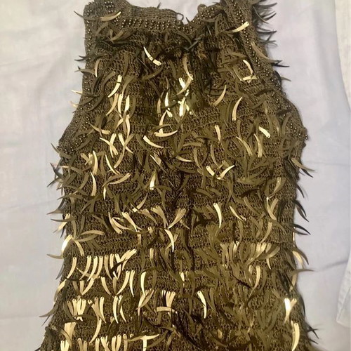 Sleeveless Top with Leaf-Shaped Sequins, Like New, Size S