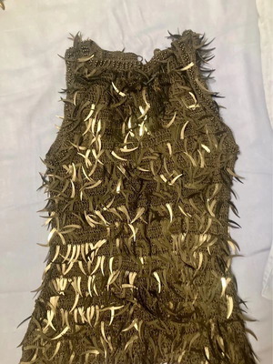 Sleeveless Top with Leaf-Shaped Sequins, Like New, Size S