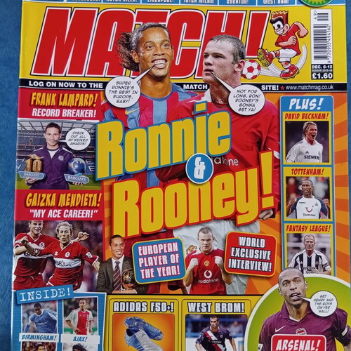 Match Football Magazine Issue 6-12/12/2006 Like New with Arsenal Posters