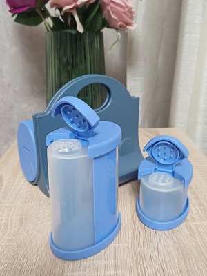 Tupperware set of 4 spice containers with stand, 250ml and 100ml