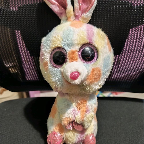 Plush rabbit used, colorful, about 30 cm