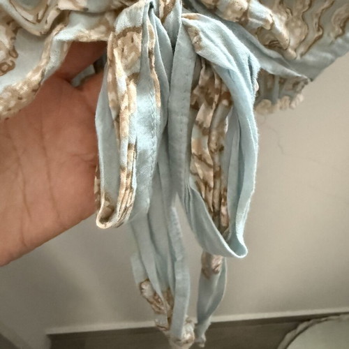Summer set blouse and skirt like new, blue and beige, size M/L