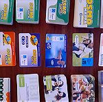  300 Κάρτες ανανέωσης χρόνου ομιλίας κινητού Cosmote / Cosmo κάρτες 1999-2009