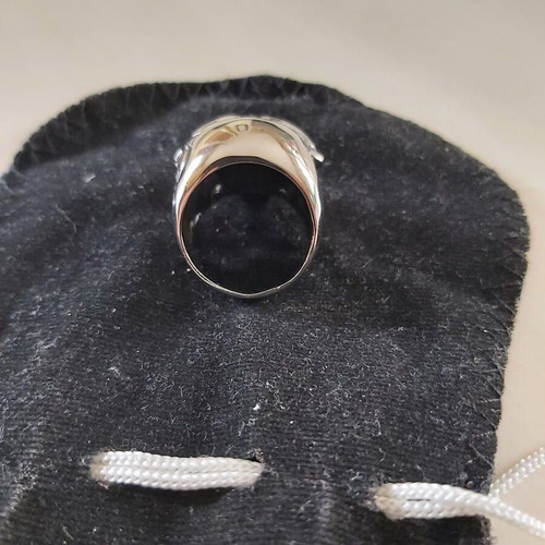 Men's skull ring like new, stainless steel