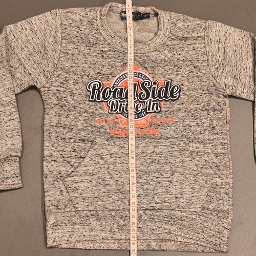 Dirkje Boys Grey Marl Graphic Knit Sweatshirt jumper like new, size 98 / 3Y