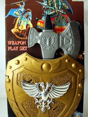 VINTAGE 1994 MEDIEVAL KNIGHT ΣΕΤ ΠΑΙΧΝΙΔΙΟΥ ΙΠΠΟΤΗ ΑΣΠΙΔΑ + ΤΣΕΚΟΥΡΙ COSPLAY WING SANG ΚΑΙΝΟΥΡΓΙΟ !