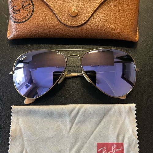 Ray Ban 3025 Aviator Large Metal purple sunglasses like new
