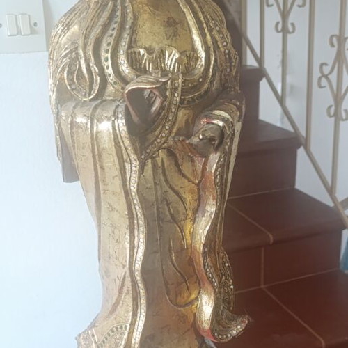 Guanyin Wooden Gilded Statue 80cm used, vintage
