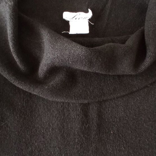 Leone black pullover with wide turned neck like new