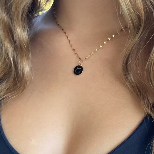 Zodiac jewelry new, gold-colored stainless steel