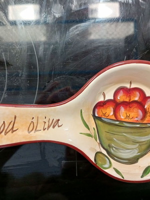 Chef spoon rest new, traditional faience style, 20 cm
