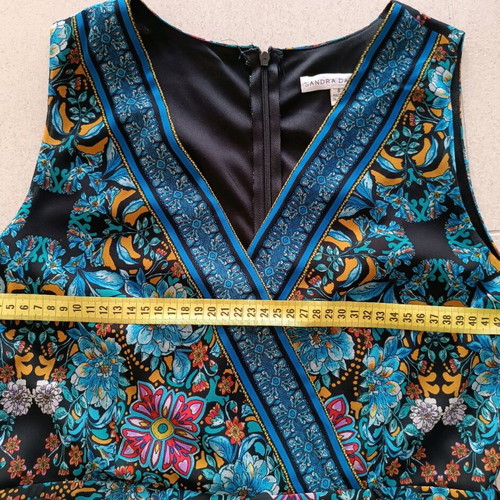 Sandra Darren midi sleeveless dress Medium like new, black and blue