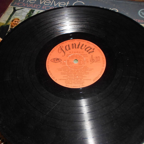 Old 33" records used with various artists and soundtracks