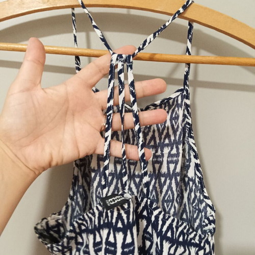 H&M Divided summer dress like new, blue and white geometric pattern