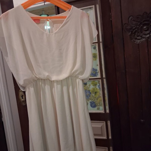 Lynne mini dress with inner lining, cream color