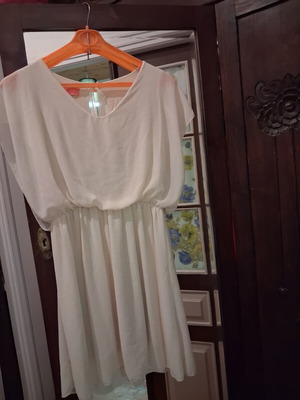 Lynne mini dress with inner lining, cream color