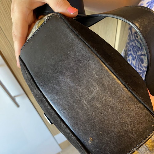 Axel Black Crossbody Bag like new with suede-effect flap and snake-print sides