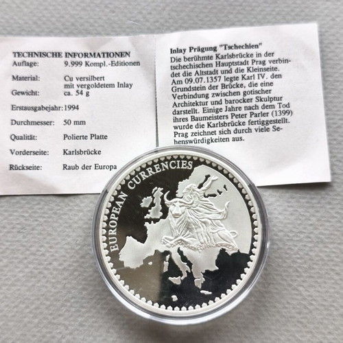 Commemorative Medal of the Czech Republic from European Currencies series new