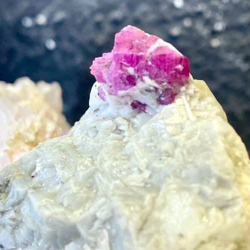 Natural rare raw ruby specimen in feldspar new