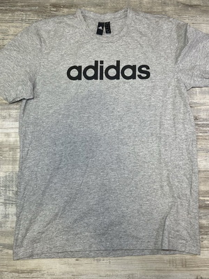 Adidas logo t-shirt used, heather grey, men's large
