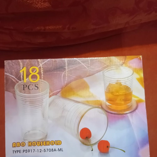 Set of 18 glass beer, water and wine glasses