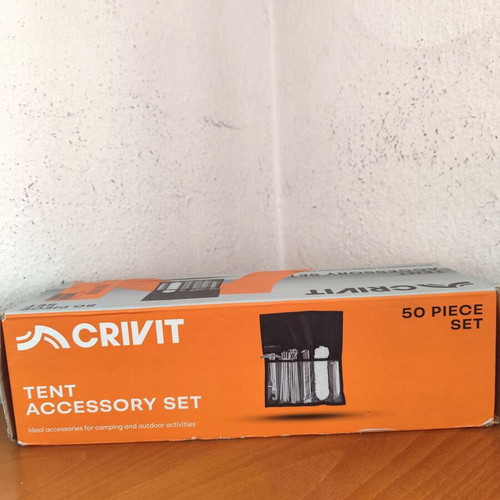 Tent accessory set complete with 50 camping essentials