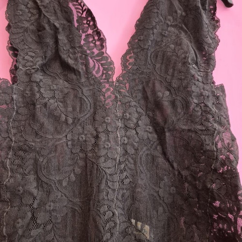 Lace bodysuit black used lingerie