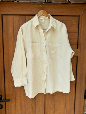 Oversized linen blend shirt H&M like new, yellow, size M
