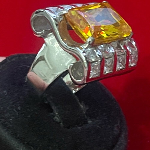 Silver 925 ring with citrine used, size 53