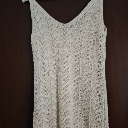 Knitted summer midi dress used, beige, sizes S-M