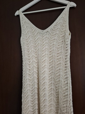 Knitted summer midi dress used, beige, sizes S-M