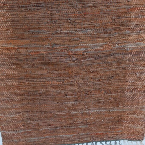 Leather rug brown color like new