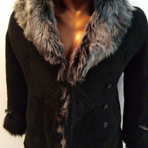Fur coat like new, gray Lama, size M
